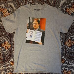 The Office Dwight Gray Graphic Tee — Size Medium